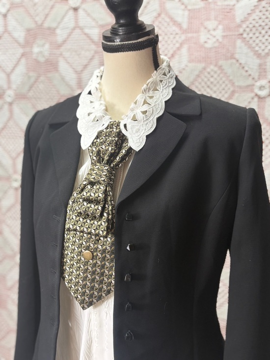 Jewelry - Upcycled Italian Silk Tie Necklace | Gold Geometric Statement